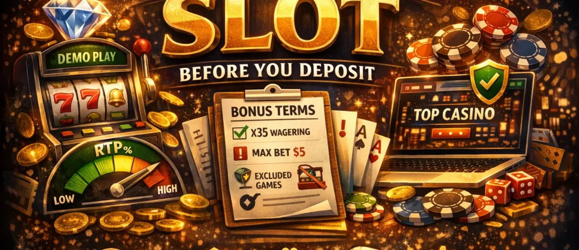How to Choose a Slot Before You Deposit: Demo Play, RTP, Volatility, and Bonus Terms Explained