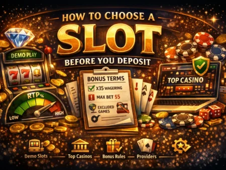 วิธีเลือกเกมสล็อตก่อนฝากเงิน: ทดลองเล่น, RTP, ความผันผวน และเงื่อนไขโบนัส