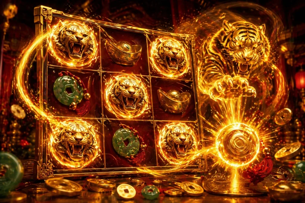 Fortune Tiger respin and x10 multiplier gameplay illustration
